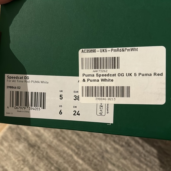 Puma Speedcat Red Sneakers NEW size 6 US 38 Euro UNISEX - Picture 5 of 6